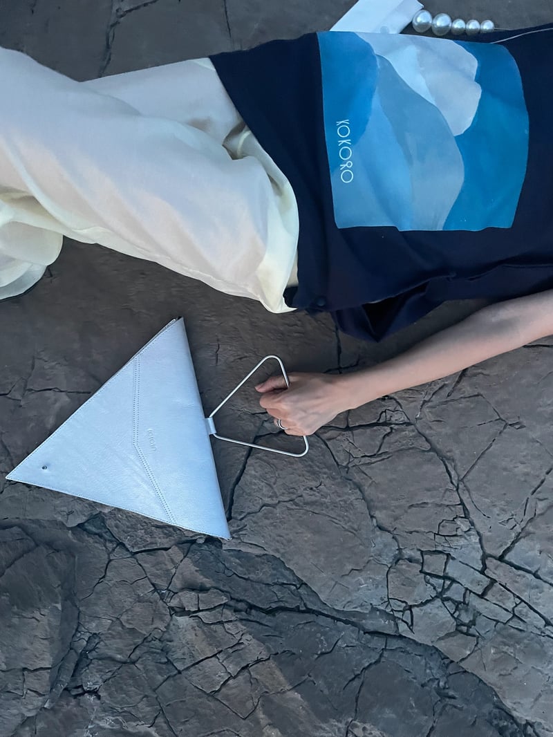 Triangle Origami Silver Bag